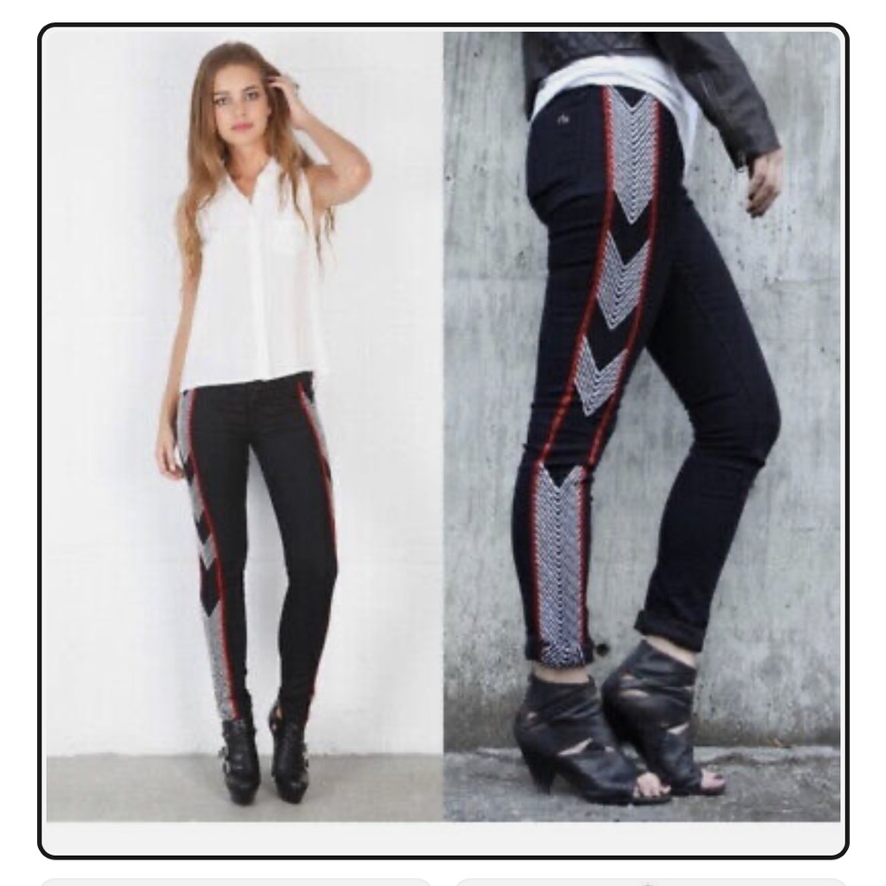 Rag & Bone Raja Midnight Embroidered Skinny Ankle Jeans Boho